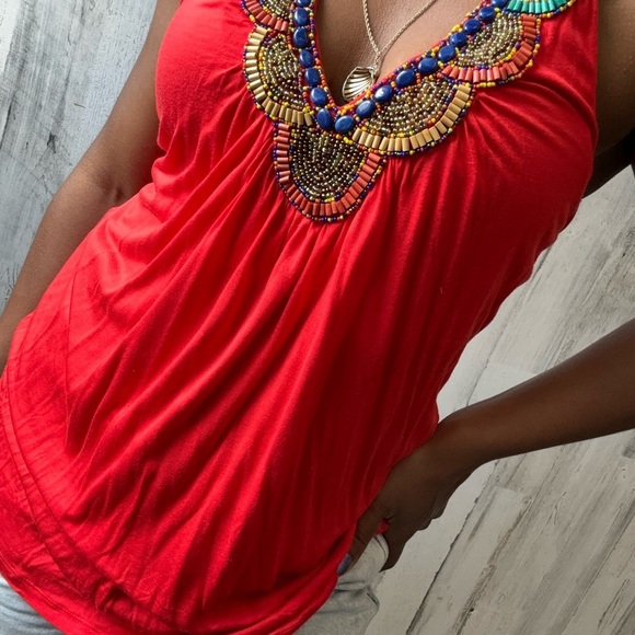 Red Halter Beaded - Picture 2 of 5